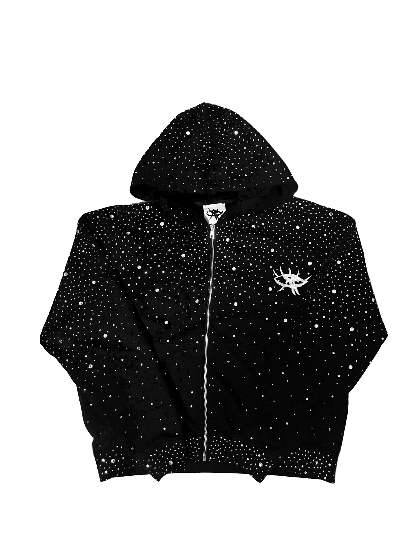 Kapuzenpullover mit Strass-Sternbild