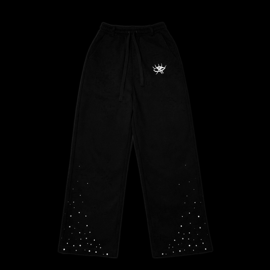 Pantalon streetwear large à strass constellation APOGYSM